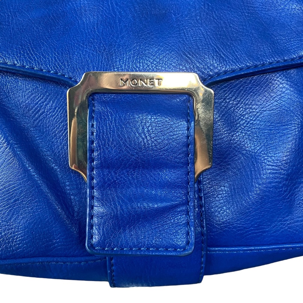 Monet Blue Crossbody Purse with Gold Hardware - Picture 3 of 14